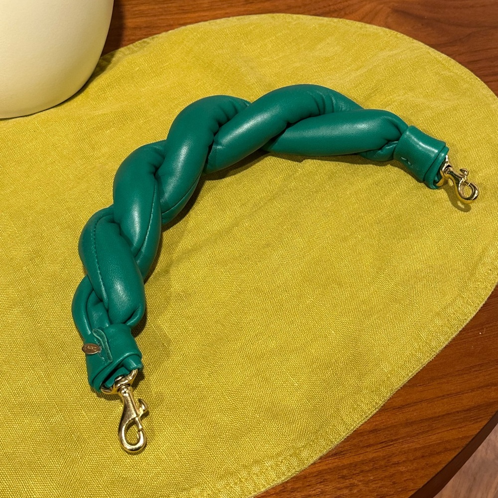 Clare V puffy green top handle strap
